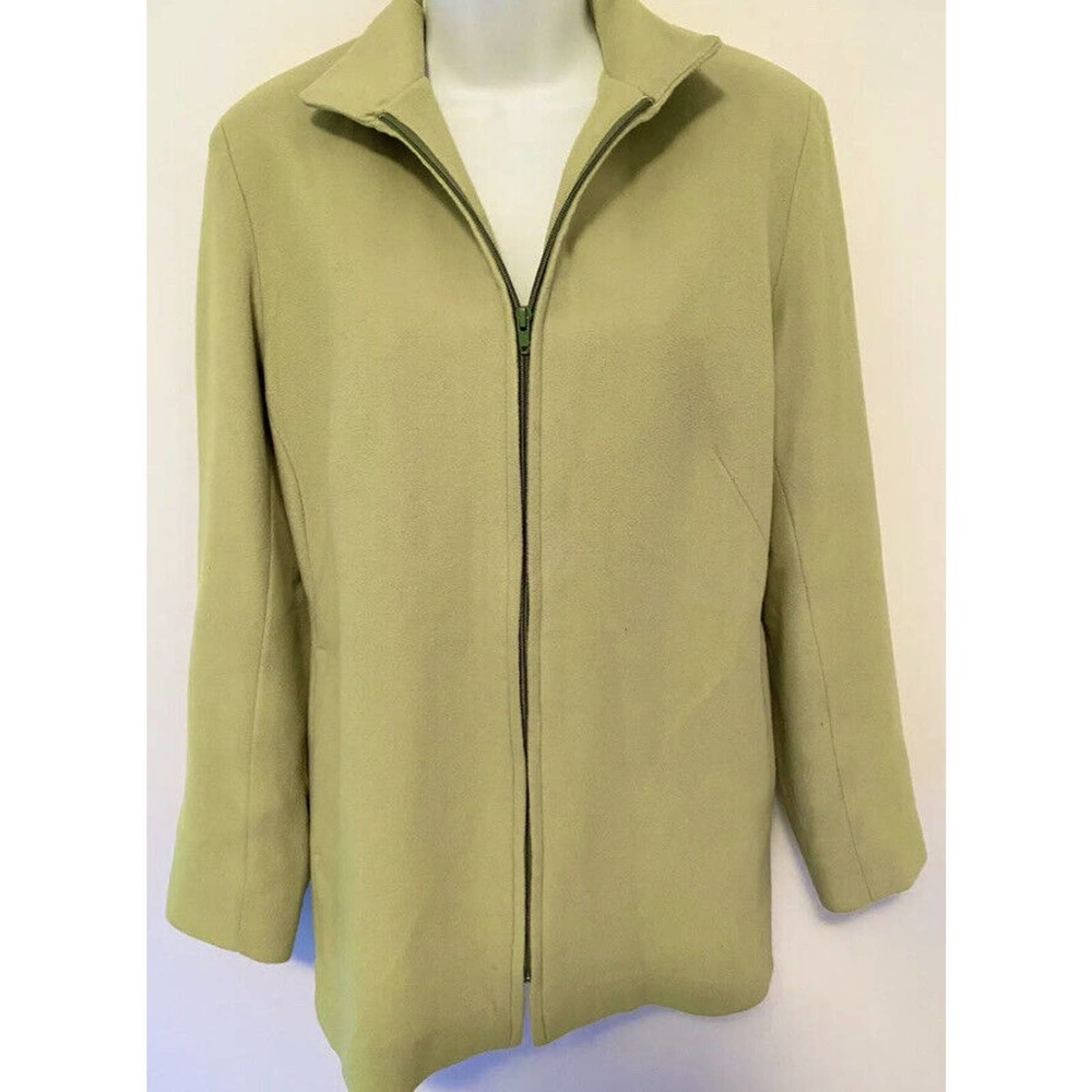 Nat Nat Australia Size 12 M Coat Women Wool Cashmere Lime Green Zip Jacket